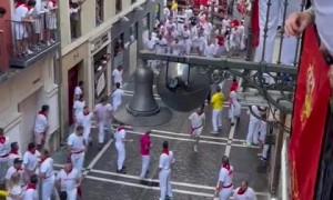 Remarkable 'Running of the Bulls' footage captured on camera
