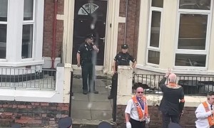 Marching Band Retaliates After Man Throws Garbage Bin