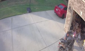 Motorcycle Bursts into Flames