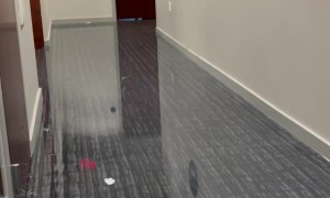 Broken Standpipe in Apartment Creates Man Made Waterfall