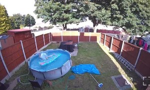 Wife Trying New Pool Lilo Accidentally Falls in