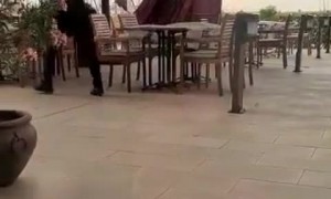 Extremely strong winds wreak havoc in Croatian restaurant 
