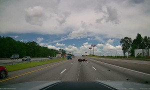 Bike Gets Wobbles Causing Crash