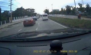 Man Crashes Motorcycle Into Curb