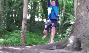 Rope Swing Snaps When Dad Tries to Show Off