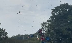 Whirlwind Makes Mess of Festival Campsite