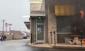 Lightning Leaves a McDonald's in Flames