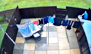 Man Accidently Sets Laundry on Fire
