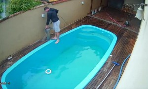 Deck Cleaning Ends in the Drink