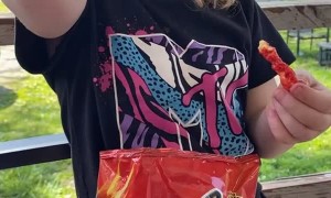 Grimacing Girl Says She Likes Spicy Cheetos