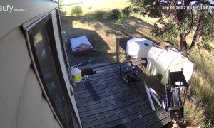 Man and BBQ Take a Tumble