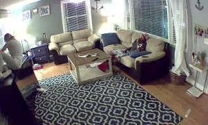 Backwards Fall Knocks Down Television