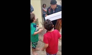 Boy Surprised With Special Gift From Officers