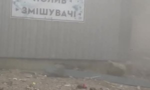 Explosion Goes Off Behind Guy in Ukraine