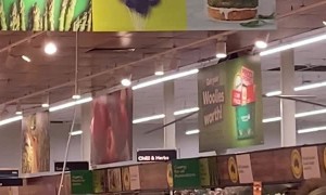 Man Climbs Shelves in Store and Starts Yelling