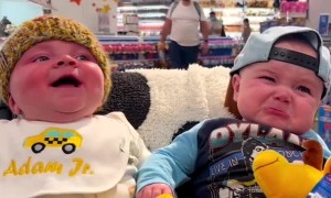 Two Babies in Very Different Moods