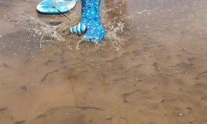 Kid Faceplants at the Beach