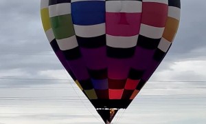 Hot Air Balloon Hits Pole Temporarily Causing Fire