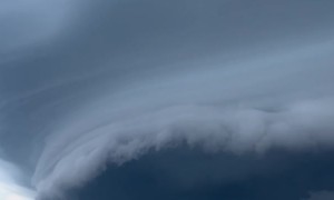 Beautiful Dark Storm Covers Beach Horizon