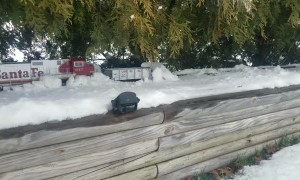 Plowing Snow With a Model Train