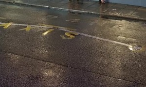 Girls on a Night Out Struggle with the Wind and Broken Umbrella