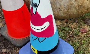 Cool Art on Construction Cone