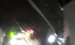 Giant Christmas Balls Roll Down Street