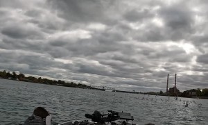 Speeding Boat Has Close Call with Seagulls on Detroit River