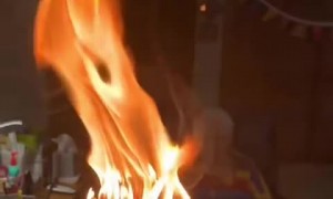 Grandson makes birthday cake for grandma with 90 candles