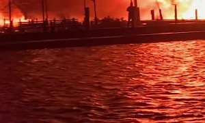Fire Engulfs Seaport Marine in Connecticut