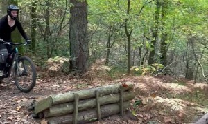Mountain Biker Flies Off Ramp Into Faceplant