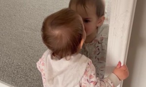 Baby Wonders Who is Staring Back at Her