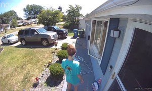 Opened Window Falls and Breaks