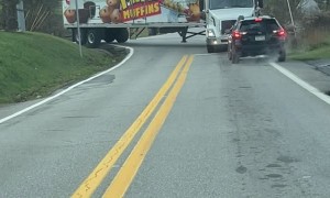 Car Refuses to Reverse for Truck