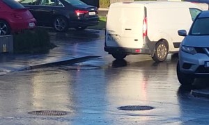 Guy Tries Getting to Work After Storm Creates Icy Parking Lot