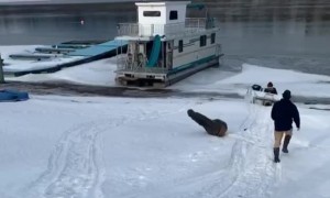 Snowy Boat Launch Fail