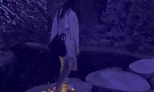 Magical Christmas Scene Interrupted by Person Tripping