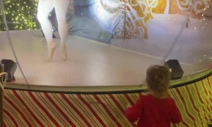 Little Girl Imitates Ballerina