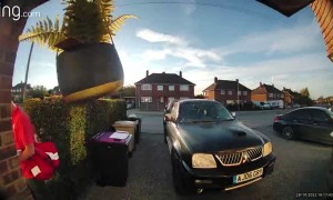 Mailman Hits His Head on Hanging Plant