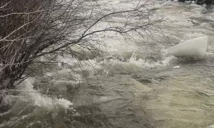 Ice Jam Causes Flooding in Fishtail, Montana