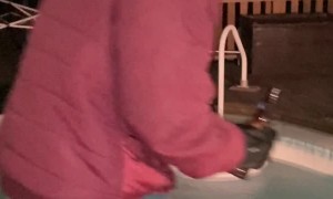 A Texan Dances on a Frozen Pool and Falls