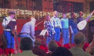 Supportive daughter has a blast a dad's concert 