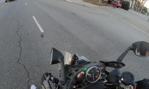 Motorcycle Accident on Busy Road
