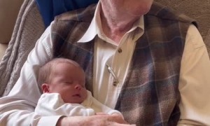 100-year-old man meets great-grandchild for the first time
