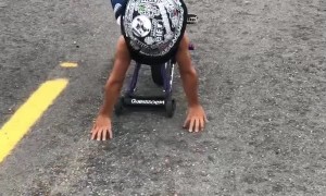 Little Boy Performs Sick Stunts on Bicycle With Special Training Wheels