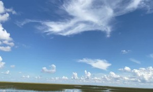 Airboat Seems to Fly Through the Clouds