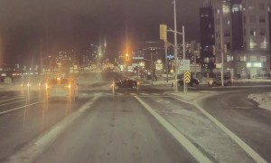 Car Fleeing Police in Speed Chase Runs Red Light and Then Gets T-Boned.