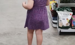 Little Girl Followed Through Store by Duckling