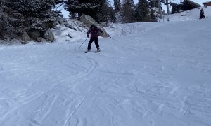 Out-of-Control Skier Wipes Out Friend
