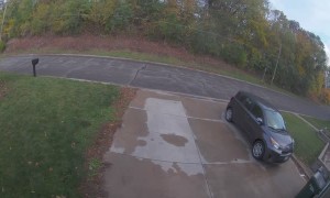 Driver Turns Around and Takes Out Mailbox